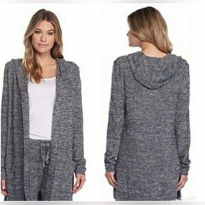 Barefoot Dreams, CozyChic, Lite Hooded Cardigan, Grey Heather | Women’s Medium